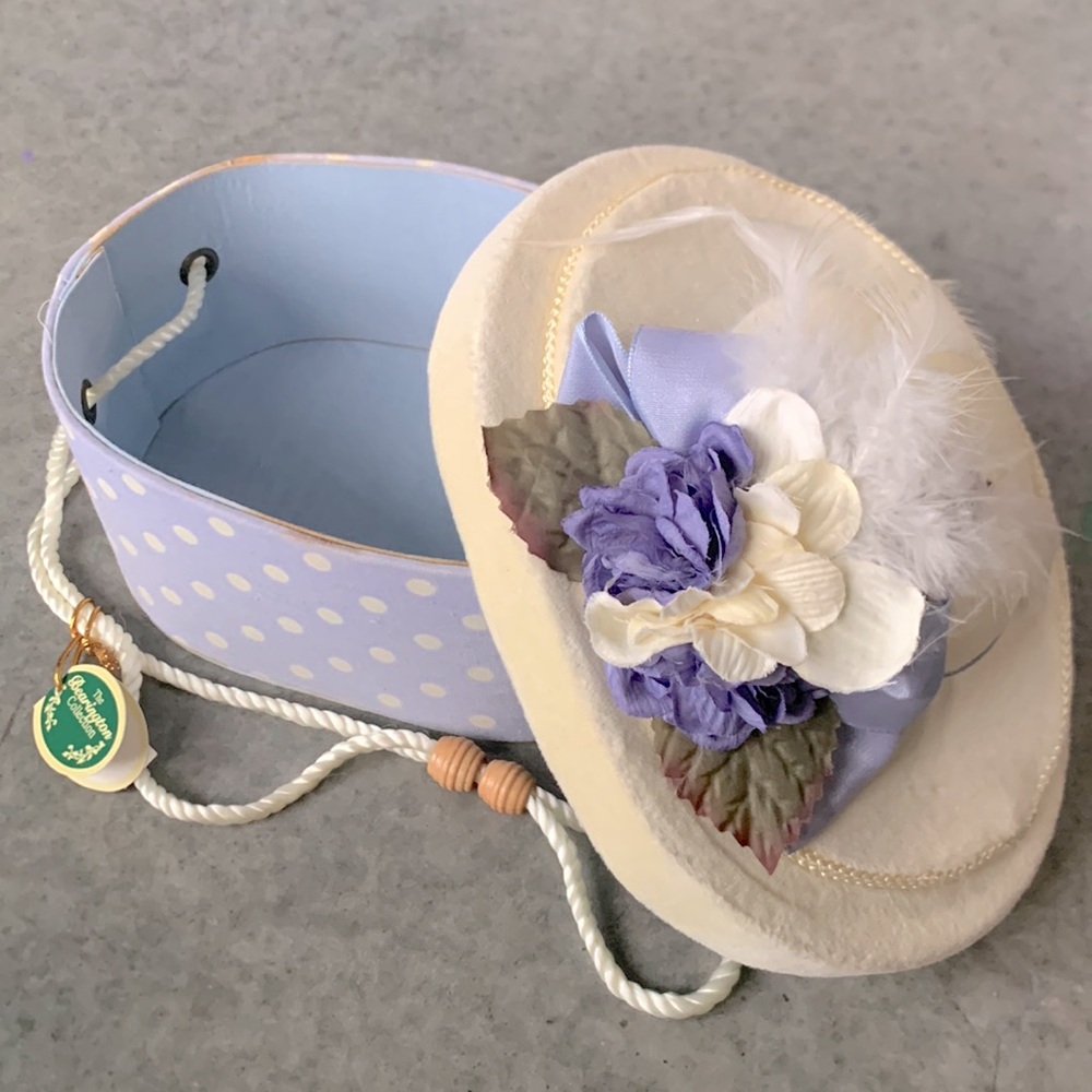 The Bearington Collection - Blue Polka Dot Hat Box